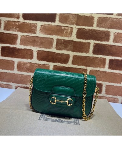 GUCCI Gucci Horsebit 1955 lizard mini bag