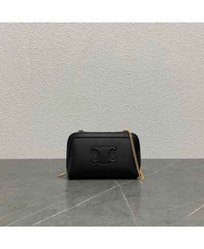 POCHETTE CUIR TRIOMPHE CON CATENA IN PELLE DI VITELLO LISCIA CELINE