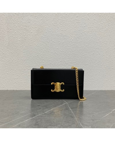 CELINE CHAIN BOX TRIOMPHE BAG IN SHINY CALFSKIN