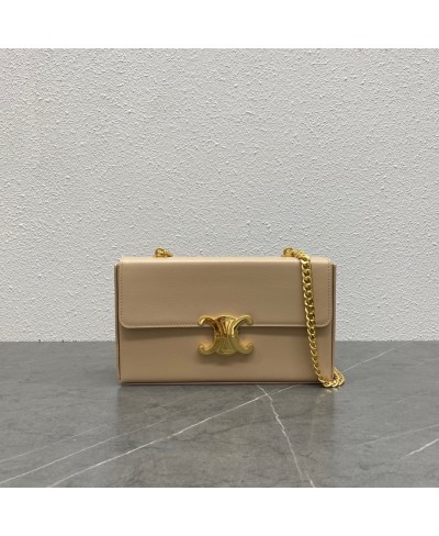 CELINE CHAIN BOX TRIOMPHE BAG IN SHINY CALFSKIN