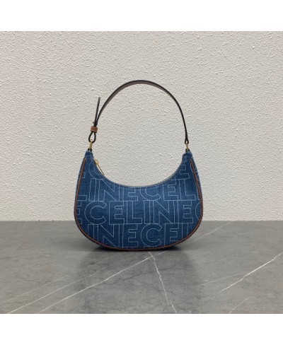 CELINE AVA BAG IN DENIM WITH CELINE ALL-OVER PRINT