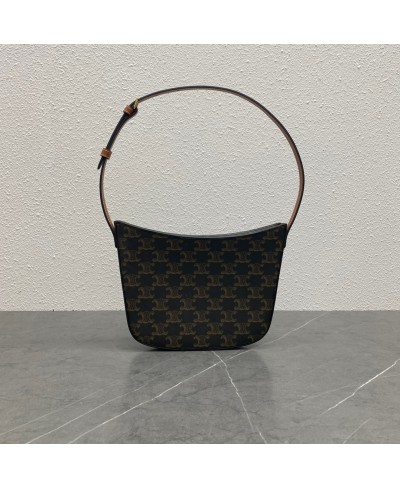 BORSA CELINE CROQUE MEDIA IN TELA TRIOMPHE E PELLE DI VITELLOCELINE