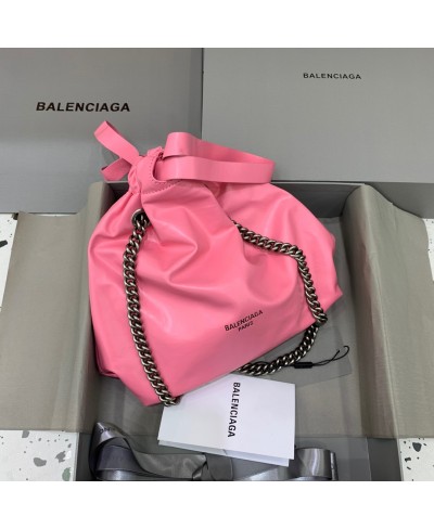 BALENCIAGA WOMEN'S CRUSH SMALL TOTE BAG IN PINK