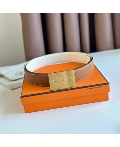 HERMES Typo belt buckle & reversible leather for 32 mm belt