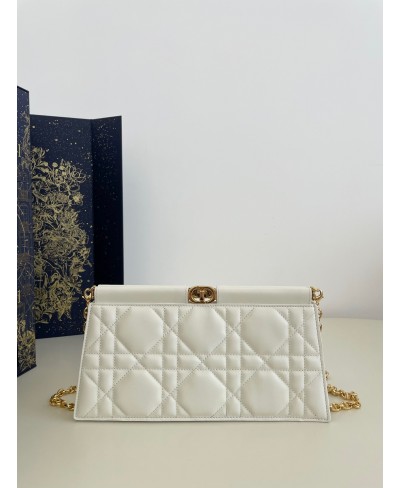 CHRISTIAN DIOR DIOR CARO COLLE NOIRE CLUTCH WITH CHAIN