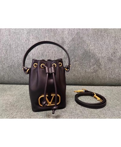 VALENTINO MINI VLOGO SIGNATURE BUCKET BAG IN NAPPA LEATHER