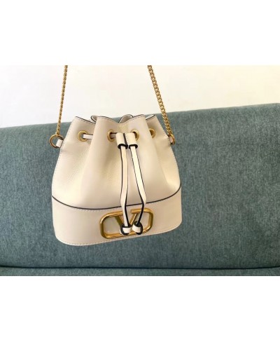 VALENTINO MINI BUCKET BAG IN NAPPA WITH VLOGO SIGNATURE CHAIN