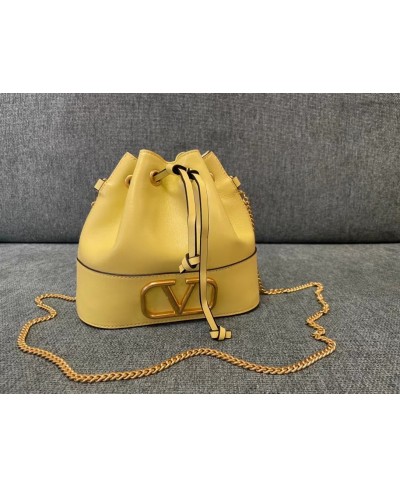 VALENTINO MINI BUCKET BAG IN NAPPA WITH VLOGO SIGNATURE CHAIN