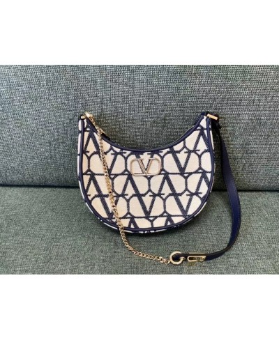 VALENTINO MINI HOBO VLOGO SIGNATURE IN COTONE TOILE ICONOGRAPHE