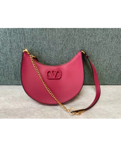 VALENTINOMINI VLOGO SIGNATURE GRAINY CALFSKIN HOBO BAG