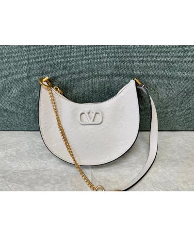 VALENTINOMINI VLOGO SIGNATURE GRAINY CALFSKIN HOBO BAG