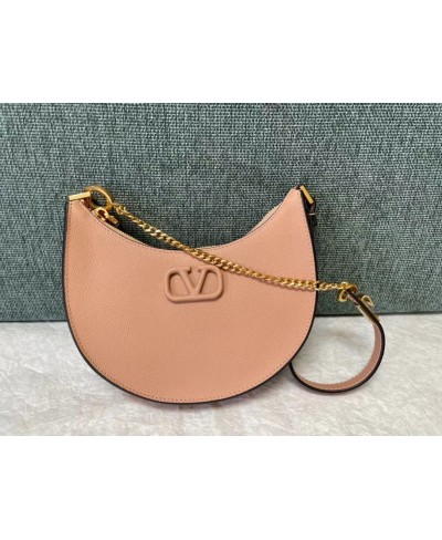 VALENTINOMINI VLOGO SIGNATURE GRAINY CALFSKIN HOBO BAG