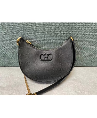 VALENTINOMINI VLOGO SIGNATURE GRAINY CALFSKIN HOBO BAG