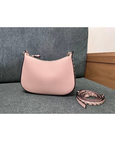 VALENTINO MINI ROCKSTUD HOBO BAG IN GRAINY CALFSKIN