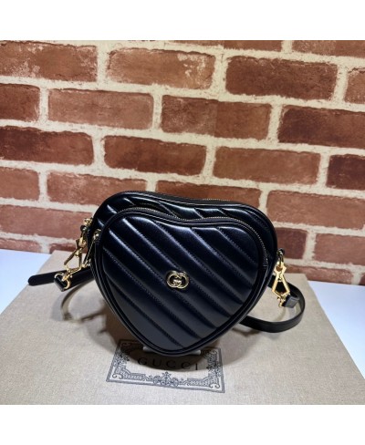 GUCCI INTERLOCKING G MINI HEART SHOULDER BAG