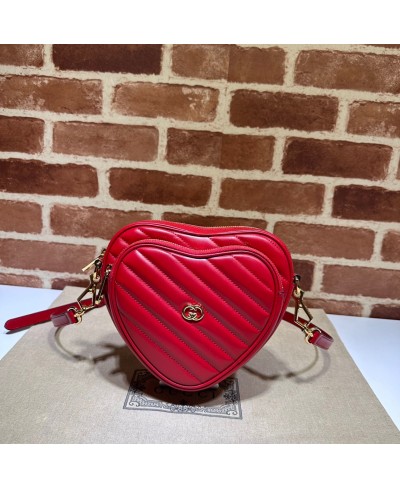 MINI BORSA A SPALLA A FORMA DI CUORE CON INCROCIO GG GUCCI