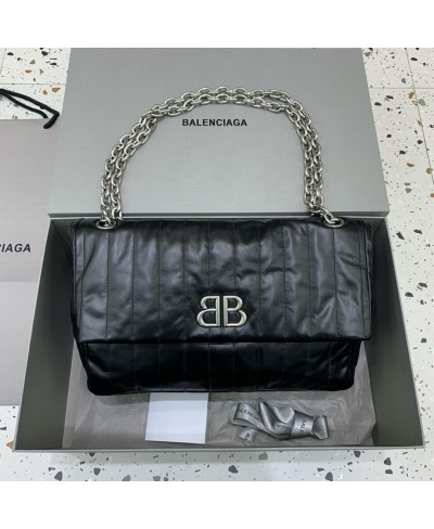 BALENCIAGA WOMEN'S MONACO MEDIUM CHAIN BAG QUILTED