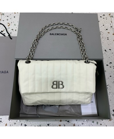 BALENCIAGA WOMEN'S MONACO MEDIUM CHAIN BAG QUILTED