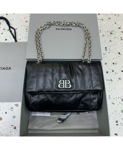 BALENCIAGA WOMEN'S MONACO SMALL CHAIN BAG QUILTED