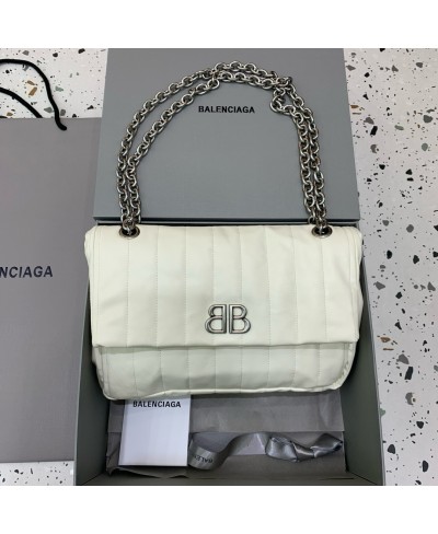 BALENCIAGA WOMEN'S MONACO SMALL CHAIN BAG QUILTED