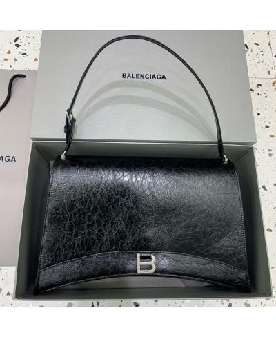 BORSA A TRACOLLA CRUSH GRANDE DA DONNA IN NERO BALENCIAGA