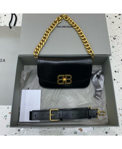 BALENCIAGA WOMEN'S BB SOFT SMALL FLAP BAG IN BLACK