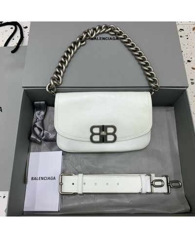 BALENCIAGA WOMEN'S BB SOFT SMALL FLAP BAG IN BLACK