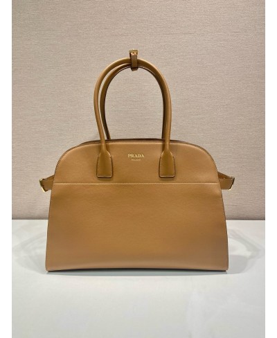 PRADA Large leather tote bag with buckles