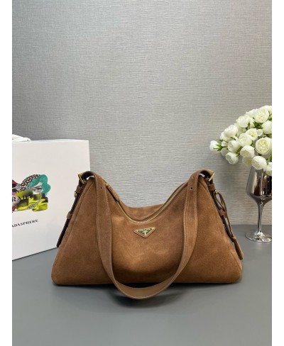 Borsa a spalla Prada Aimée medium in pelle scamosciata PRADA