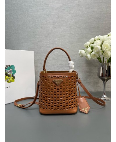 PRADA Prada Panier mini bag in leather with perforated motif