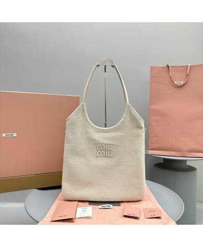 MIU MIU IVY Corduroy Shopping Bag