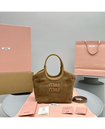 MIU MIU IVY corduroy shopping bag