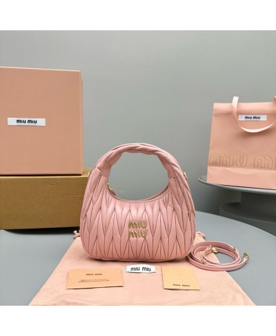 MIU MIU Wander matelassé nappa leather hobo bag