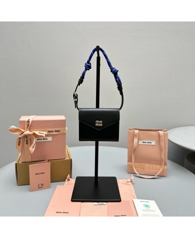 MIU MIU Wallet with leather and rope shoulder strap