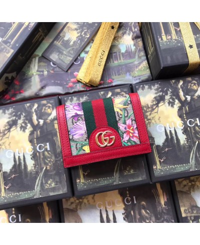 GUCCI Ophidia GG Flora card case wallet