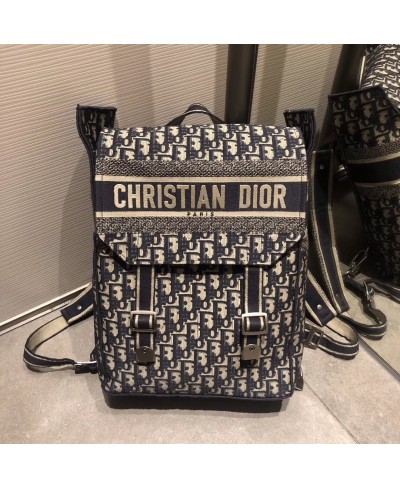 CHRISTIAN DIOR EMBROIDERED CANVAS BACKPACK