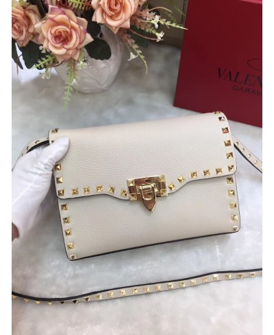 VALENTINO SMALL ROCKSTUD GRAINY CALFSKIN CROSSBODY BAG