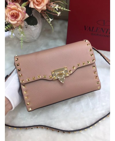 VALENTINO SMALL ROCKSTUD GRAINY CALFSKIN CROSSBODY BAG