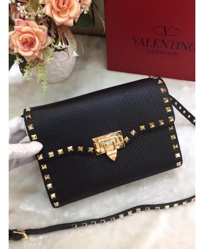 VALENTINO SMALL ROCKSTUD GRAINY CALFSKIN CROSSBODY BAG