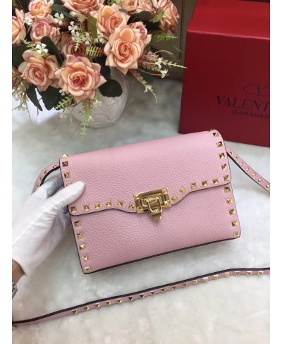 VALENTINO SMALL ROCKSTUD GRAINY CALFSKIN CROSSBODY BAG