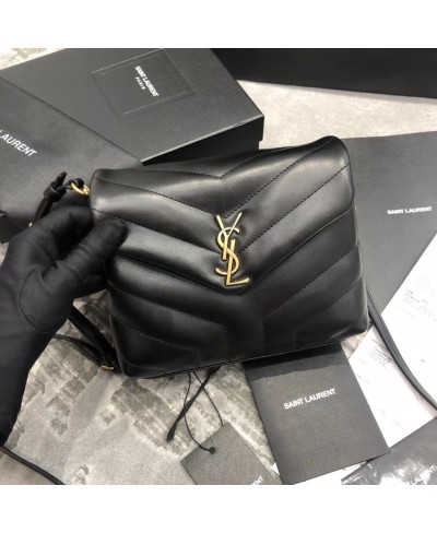 BORSA TOY LOULOU NERA IN PELLE TRAPUNTATA A “Y” （PELLE ORIGINALE)  SAINT LAURENT