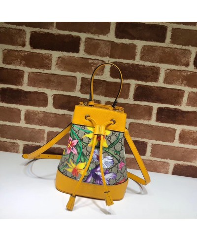 GUCCI Ophidia GG Flora small bucket bag