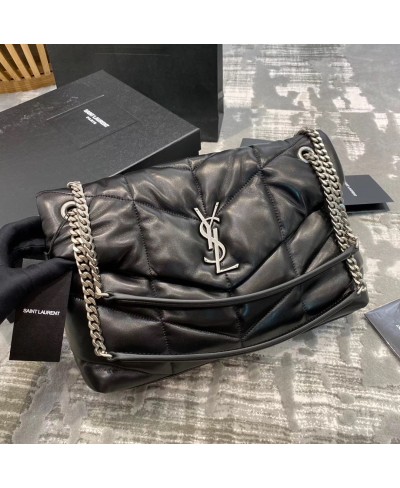 SAINT LAURENT (ORIGINAL LEATHER) LOULOU PUFFER MEDIUM BAG IN QUILTED LAMBSKIN