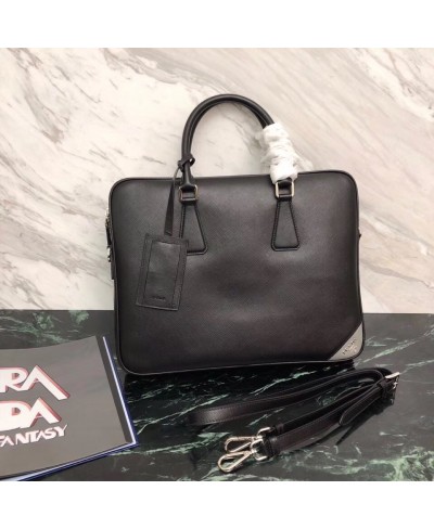 Borsa da lavoro in pelle Saffiano PRADA