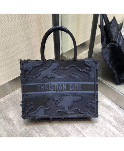 CHRISTIAN DIOR SMALL CAMOUFLAGE EMBROIDERED DIOR BOOK TOTE