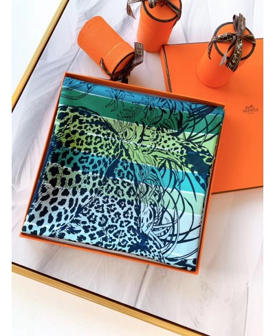 HERMES Jungle Love Rainbow scarf 90