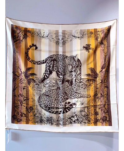 HERMES Jungle Love Rainbow scarf 90