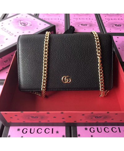 Mini borsa GG Marmont in pelle con tracolla a catena GUCCI