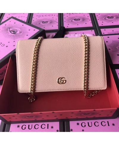 Mini borsa GG Marmont in pelle con tracolla a catena GUCCI