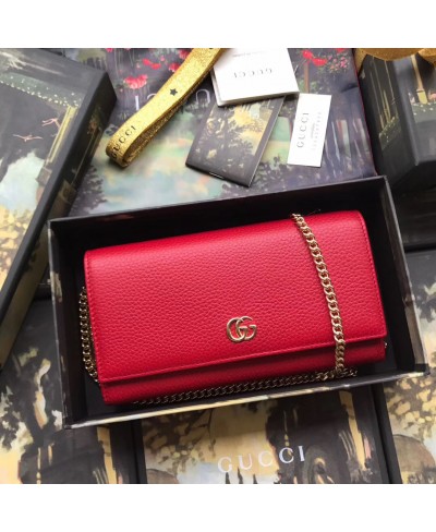 GUCCI GG Marmont leather chain wallet